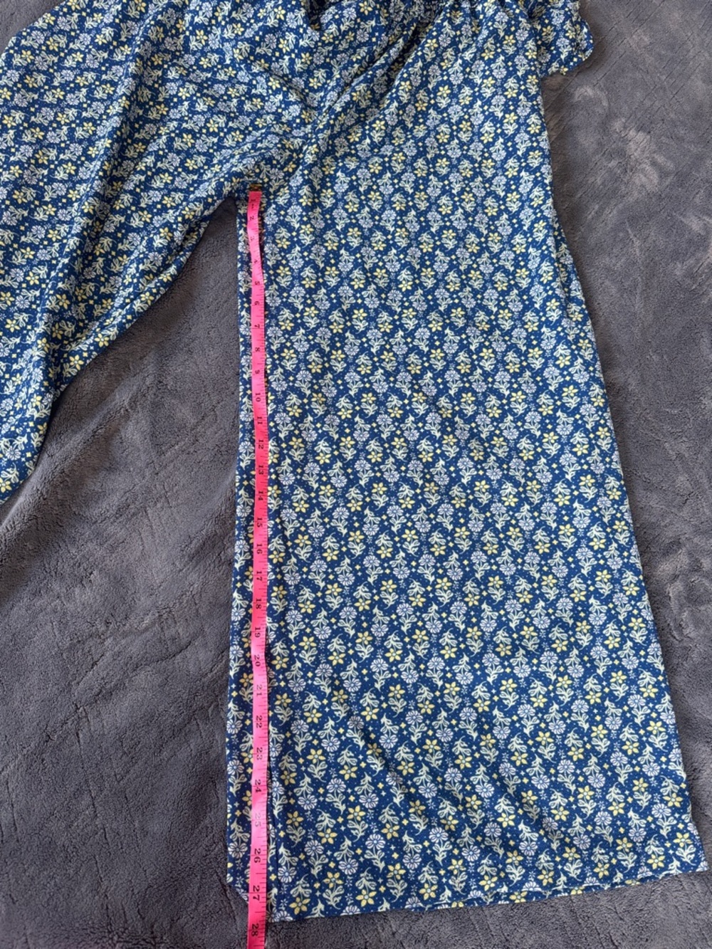 Max Studio Blue Floral Smocked-Waist Jumpsuit - Picture 9 of 9